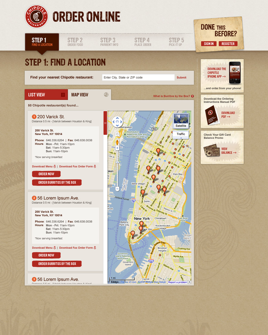 chipotle order online